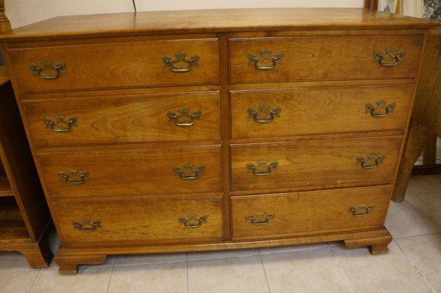 Stickley Furniture Cherry Valley Low Dresser: with brass hardware