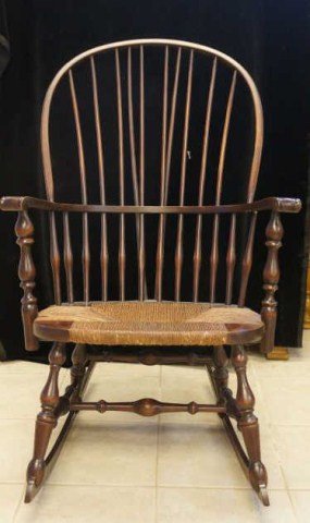 Windsor Sack-Back Rocking Chair: arm rocking chair with rush seat