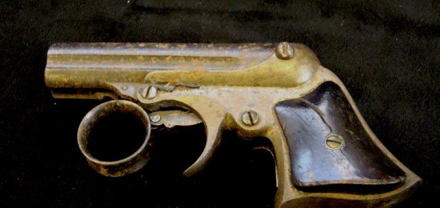 Antique Pepper Box Pistol: small gage original grip ring trigger 1860s, 5"