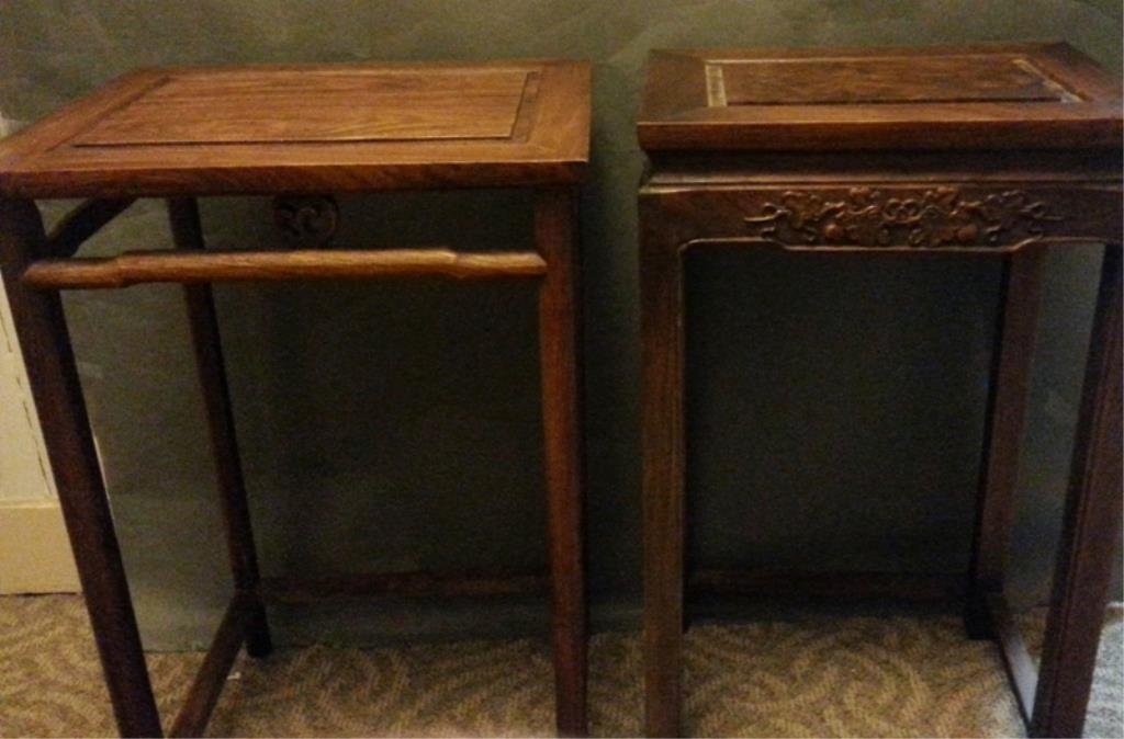 Pair of Huanghuali Wood Stands: pair of stands 28.5 x 17.5 x 14 Condition vg/g