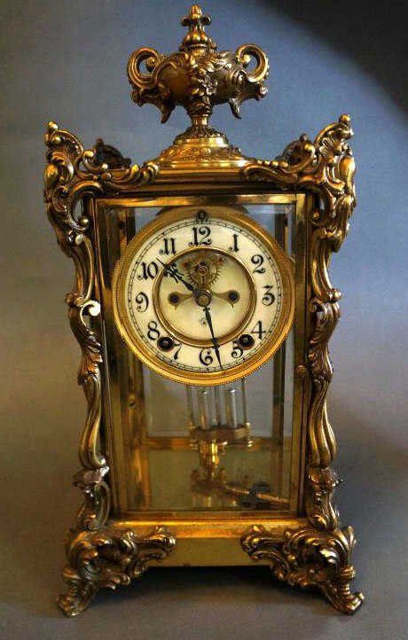 Ornate Ansonia Mantle Clock: 12 " x 8" Condition vg/g