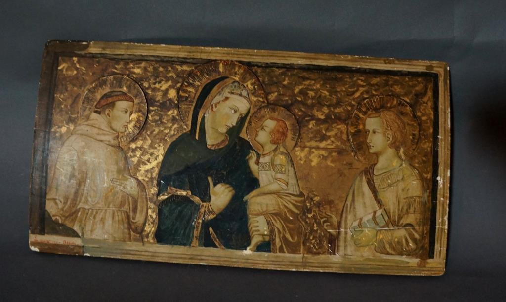 Hand Painted Icons on Board Italian: religious figures 8.5" x 16" Condition vg/g