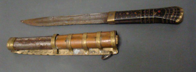 European Dagger and Scabbard: 12" Condition vg/g