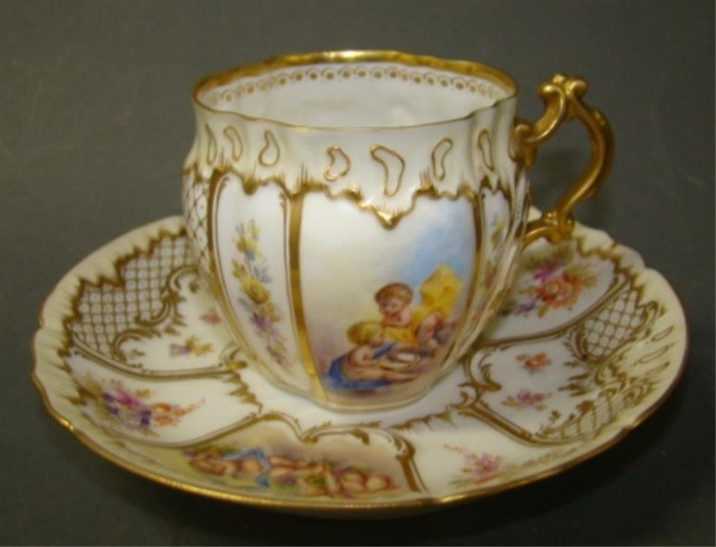 Dresden Portrait Cup and Saucer: decorative item Condition vg/g