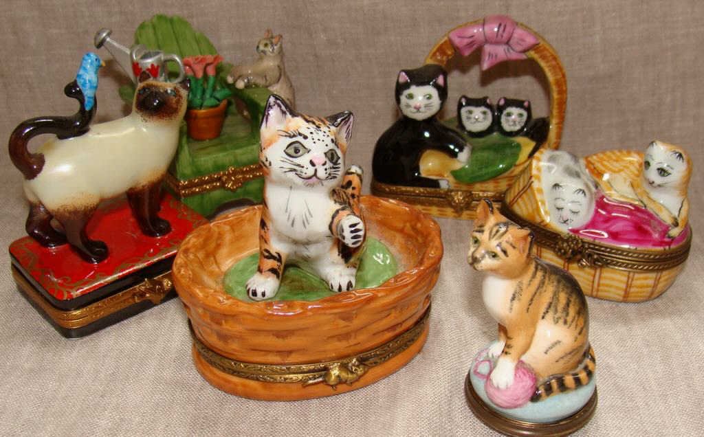 Lot of 6 Limoges Porcelain / Enamel Boxes (1 of 1)