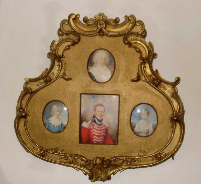Antique Ornate Gilt Framed Painting on Ivory (1 of 4)