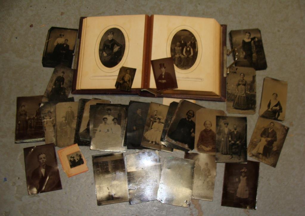 Leather Tintype album w/ 20 Tintypes (1 of 6)