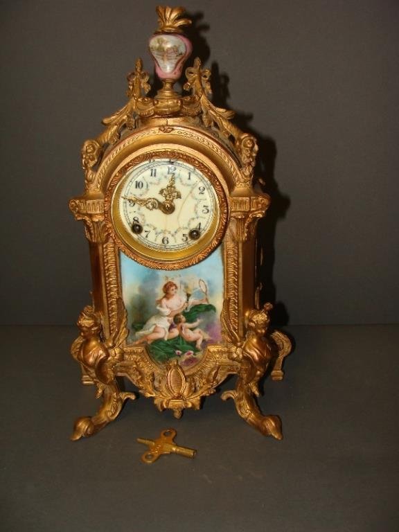 Antique French Gilt Bronze Classical Mantel Clock (1 of 5)