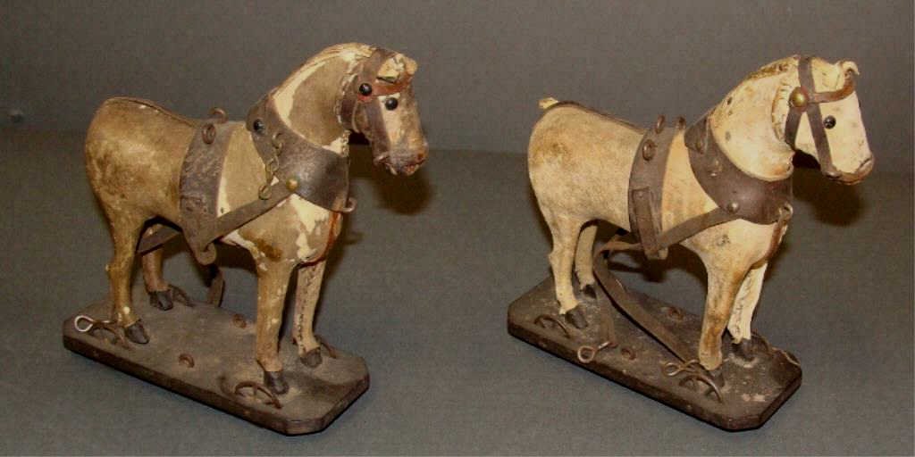 Lot of 2 Antique Miniature Folk Art Horses (1 of 5)