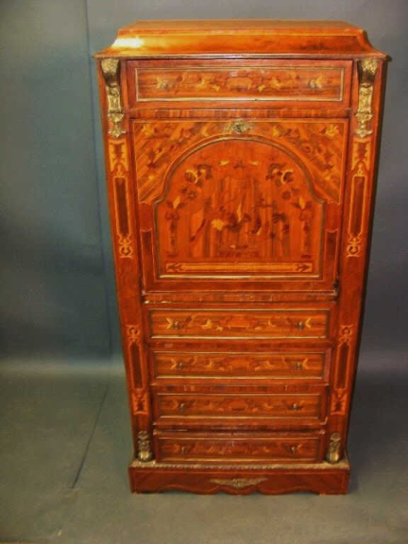 Antique French Style Marquetry Inlay Desk (1 of 5)