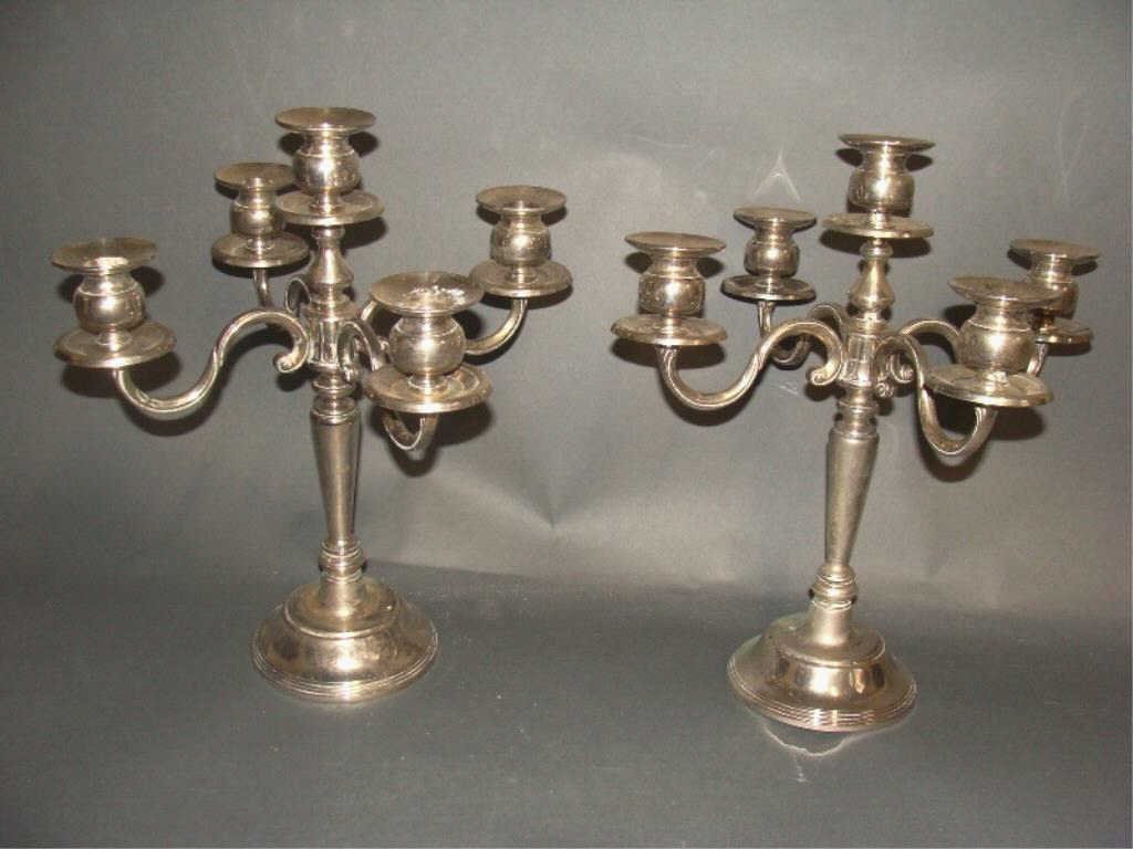 Pair of Antique Silverplate Candelabras Candelabrum (1 of 2)