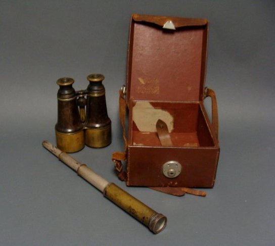 Antique Military Binoculars and Spyglass Telescope (1 of 3)