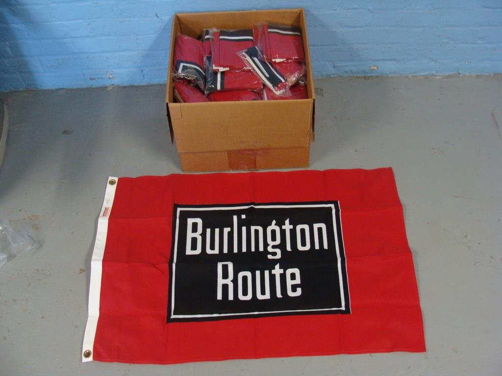 Large Lot of Misc Burlington Railroad Flags (1 of 2)