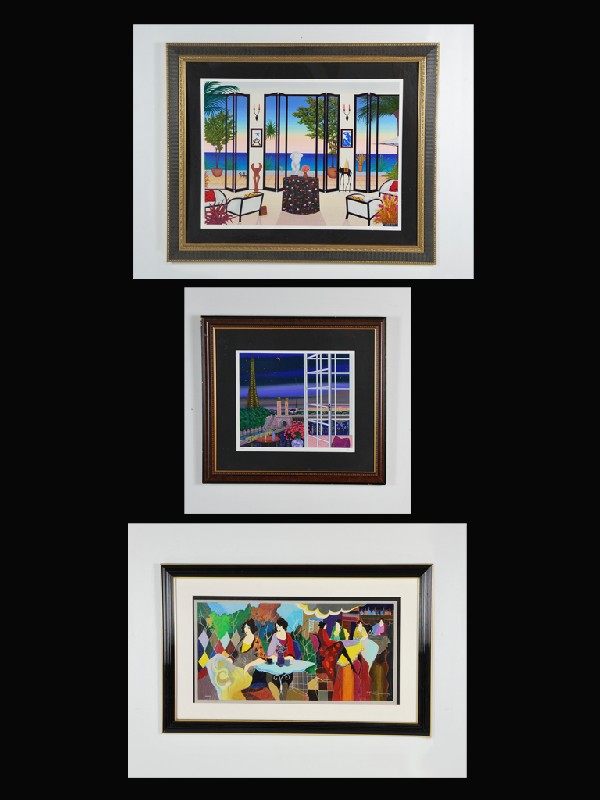 Group of Three Serigraphs in Color Signed and Numbe: Group of Three Serigraphs in Color Signed and Numbered. Including Two Fanch Pieces and One Tarkay Itzchak Titled "Afternoon Lunch" Total 3 Pieces