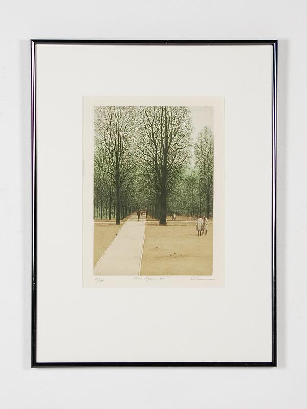 Harold ALTMAN, Five Pigeons, 1981, Acquatint in col: Harold ALTMAN Five Pigeons, 1981 Acquatint in colors Edition 96/200; numbered titled and signed lower margin