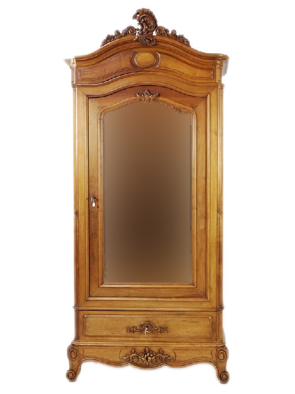 A LOUIS XV WALNUT ARMOIRE France Nineteenth Century: A LOUIS XV WALNUT ARMOIRE France Nineteenth Century 95 x 42 x 19 inches