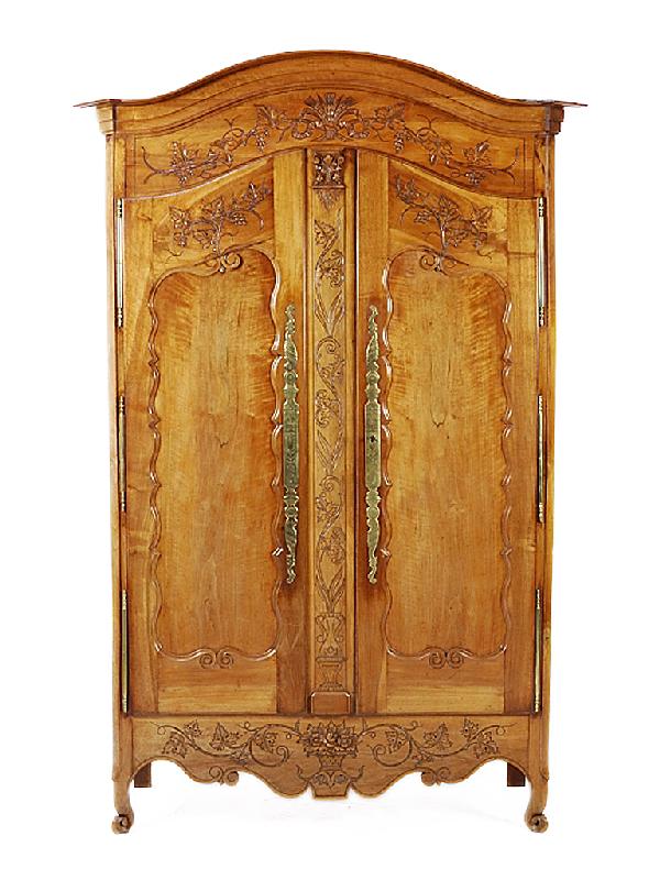 A LOUIS XV WALNUT ARMOIRE France Nineteenth Centur: A LOUIS XV WALNUT ARMOIRE France Nineteenth Century 94 x 62 x 26 inches