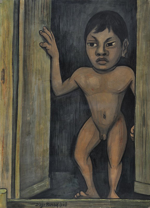 DIEGO RIVERA, (Mexican, 1886-1957), Untitled (Young: DIEGO RIVERA (Mexican, 1886-1957) Untitled (Young Boy), 1948 Pastel and ink on paper Signed and dated lower left 22 x 16 inches (55.88 x 40.64 cm)