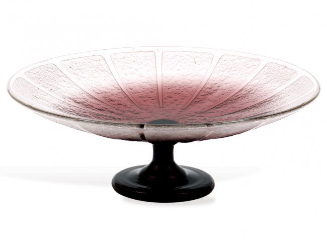 AN ART NOUVEAU-STYLE COMPOTE By Charles Schneider : AN ART NOUVEAU-STYLE COMPOTE By Charles Schneider (France, 1881-1953), Circa 1920 Of French crystal. Marked "SCHNEIDER FRANCE". 4 1/4 x 12 inches
