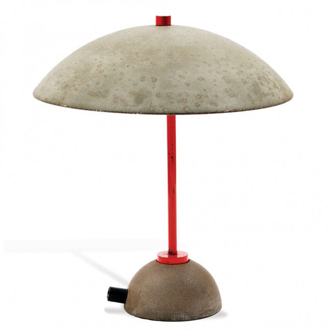 A TABLE LAMP: A TABLE LAMP The desk lamp with domed shade inspired by George Nelson design for Koch & Lowy." 10 1/2 inches width x 12 1/2 inches height
