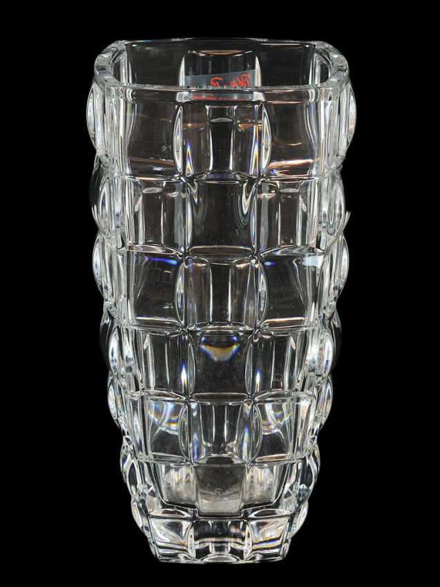 4 A PALOMA PICASSO SQUARE SHAPED GLASS VASE