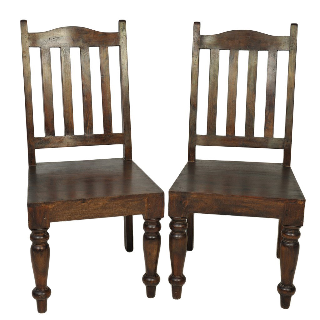 A PAIR OF TEAKWOOD COLONIAL HALL CHAIRS: A PAIR OF TEAKWOOD COLONIAL HALL CHAIRS with Windsor back splat 40 x 20 x 19 inches