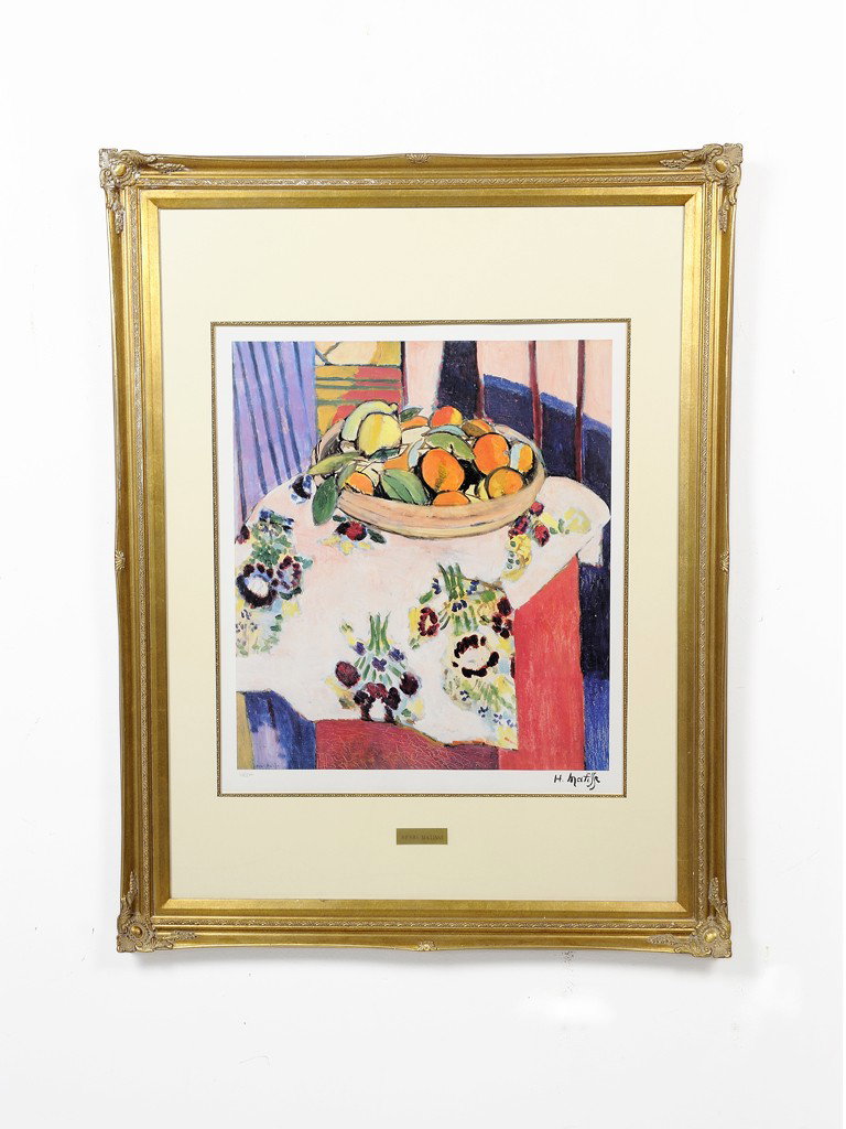 A HENRI MATISSE FRAMED PRINT: A HENRI MATISSE FRAMED PRINT 27 x 23 inches