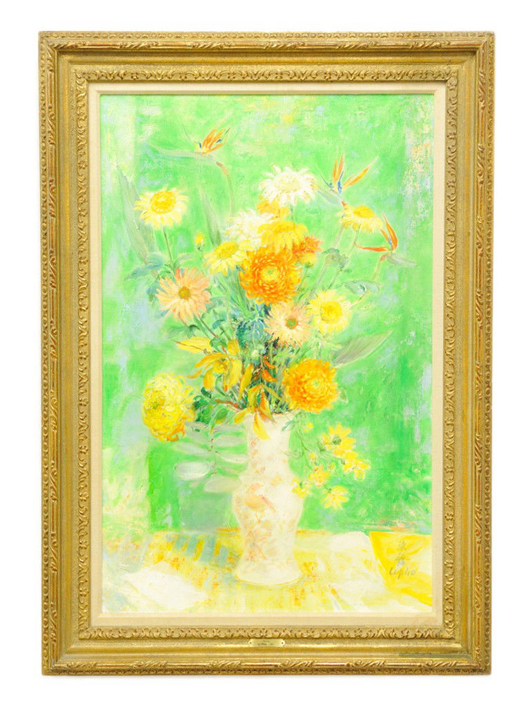 LE PHO, (Vietnamese / French, 1907-2001), Floral S: LE PHO (Vietnamese / French 1907-2001) Floral Still Life oil on canvas signed lower right in English and Vietnamese characters 36 x 24 inches