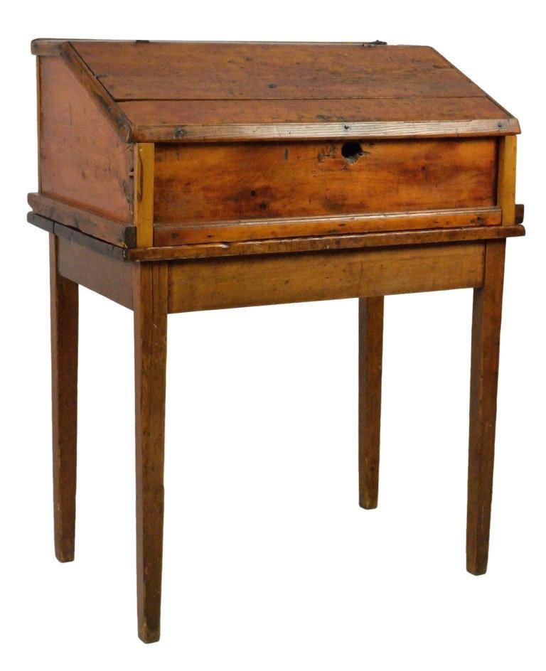 A PINE ANTIQUE BUTLER DESK Early 19th Century: A PINE ANTIQUE BUTLER DESK Early 19th Century 42 x 33 x 30 1/52 inches