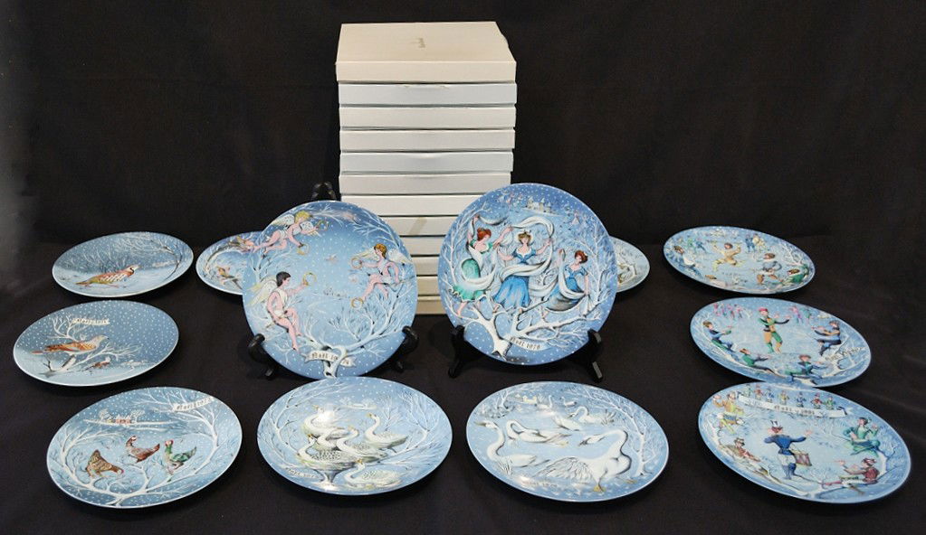22 a set of haviland limoge christmas plates 12 pcs haviland limoges 12 days of christmas