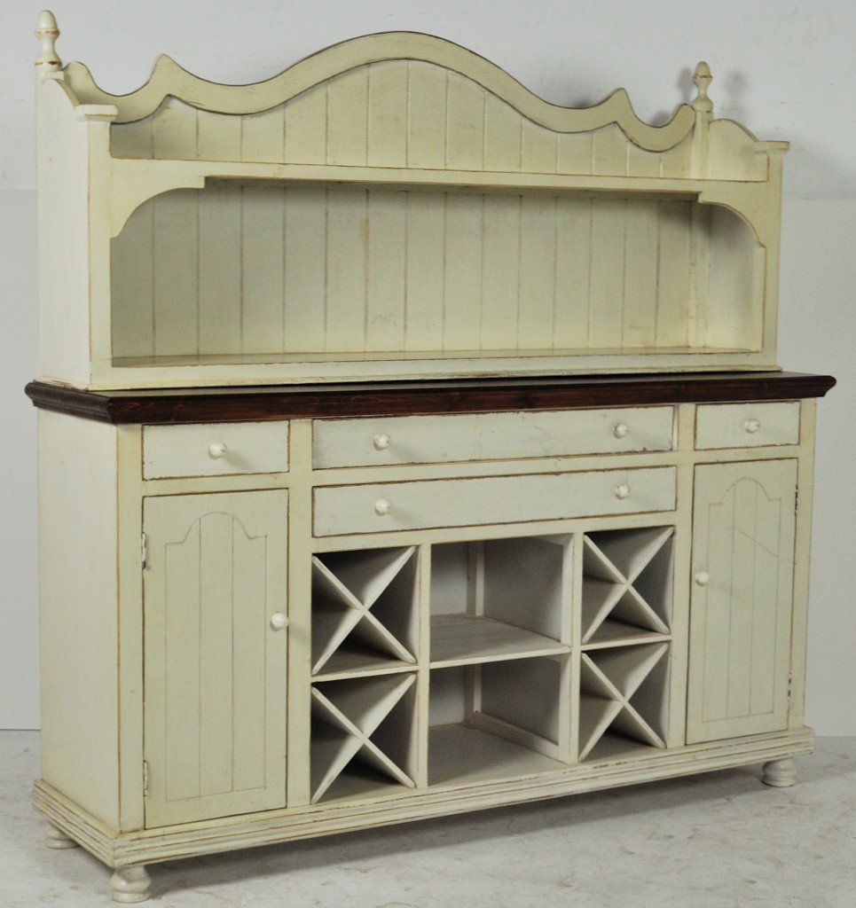 A TWO PIECE BUFFET WITH DISPLAY TOP: A TWO PIECE BUFFET WITH DISPLAY TOP 67 x 68 ½ x 18 inches