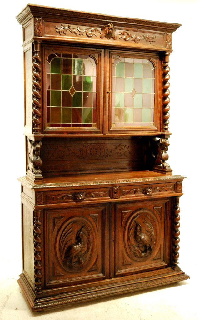 A CRAVED OAK BLACK FOREST CREDENZA 19th Century: A CRAVED OAK BLACK FOREST CREDENZA 19th Century 89½x 56½ x 22 inches