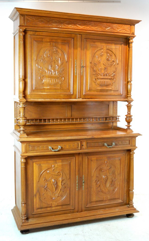 A HENRY II STYLE OAK CREDENZA 19th Century: A HENRY II STYLE OAK CREDENZA 19th Century 90 ½ x 56 x 21 ½ inches