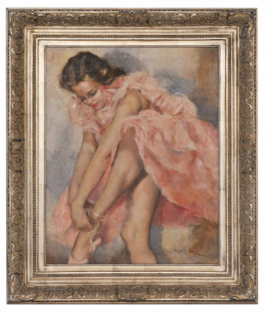 FRIED PAL, (German / Hungarian c.1950), "After the: FRIED PAL (German / Hungarian c.1950) ""After the Dance"" Oil on canvas Signed lower right 30 x 24 inches (76.2 x 61 cm)