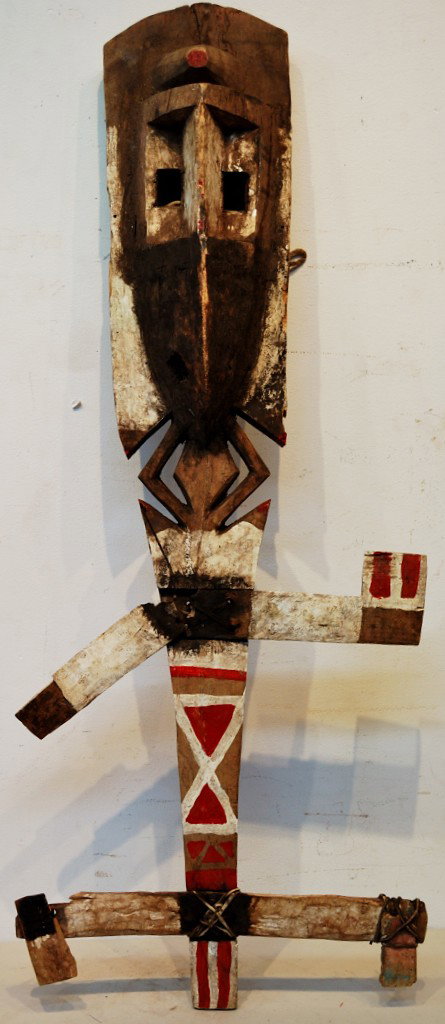 A DOGON TRIBE DANCE MASK - MALI: A DOGON TRIBE DANCE MASK - MALI 46 x 19 ½ x 7 ½ inches