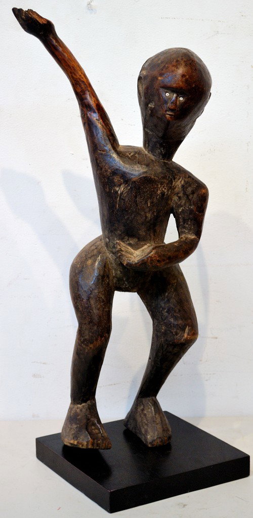 A SUKUMA TRIBE FIGURE WITH GLASS EYES - TANZANIA: A SUKUMA TRIBE FIGURE WITH GLASS EYES - TANZANIA 30 x 10½ x 10 inches