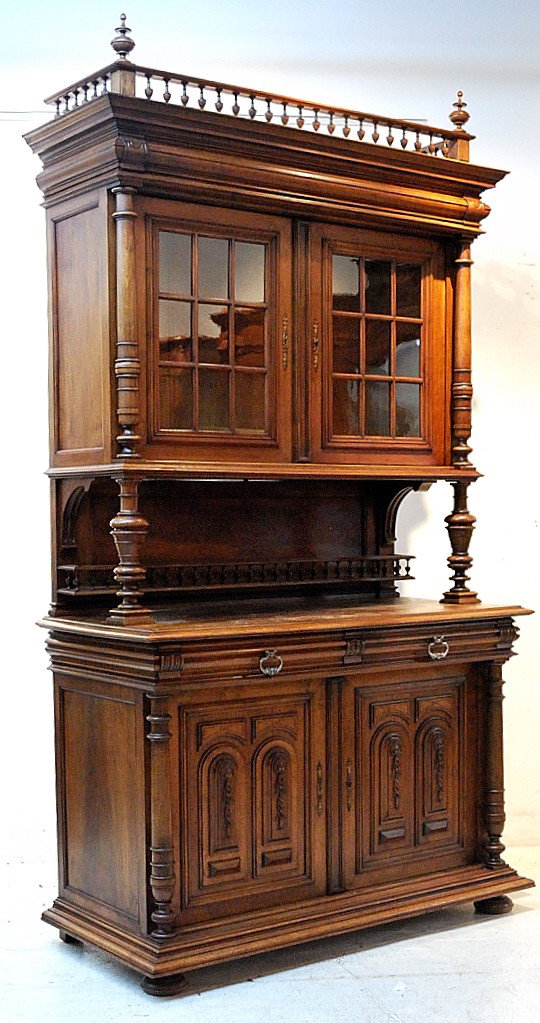 A HENRI II STYLE WALNUT BUFFET: A HENRI II STYLE WALNUT BUFFET 103 x 55 x 25½ inches