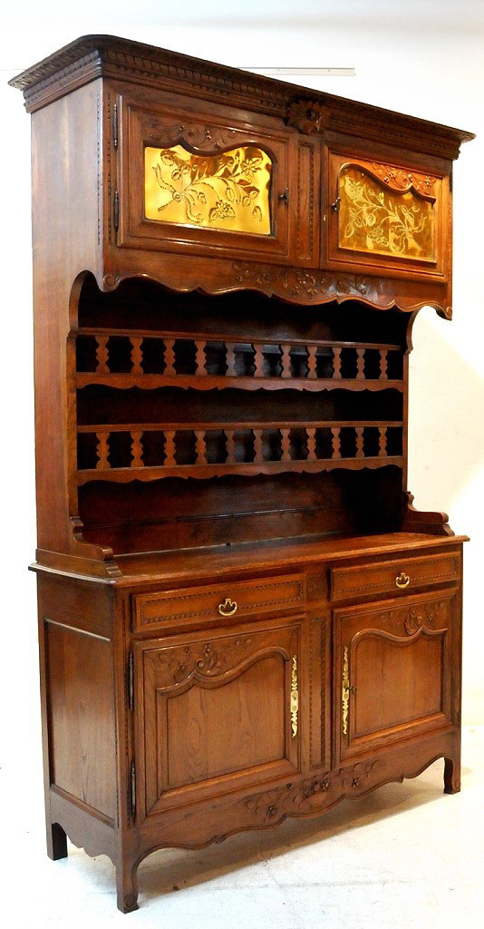 NORMAN BUFFET WITH BRASS PANEL FRONTS: NORMAN BUFFET WITH BRASS PANEL FRONTS 87½ x 55½ x 18½ inches