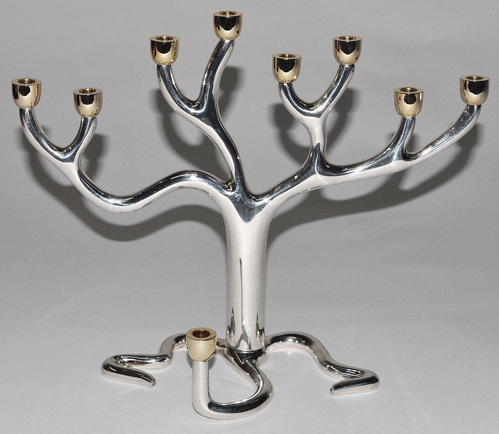 HANNUKIA MENORAH SIGNED ROSENTHAL: HANNUKIA MENORAH SIGNED ROSENTHAL 9 X 11 X 4 inches