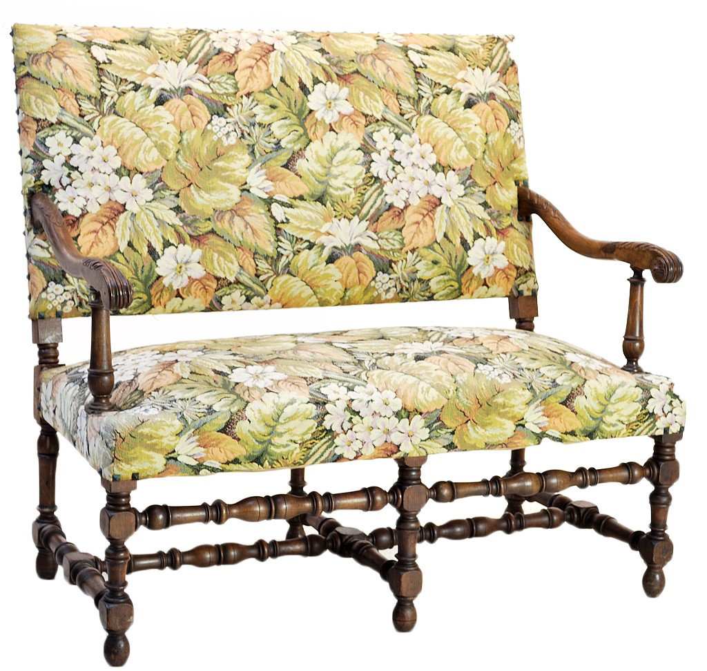 LOUIS XIII STYLE SETTEE: LOUIS XIII STYLE SETTEE