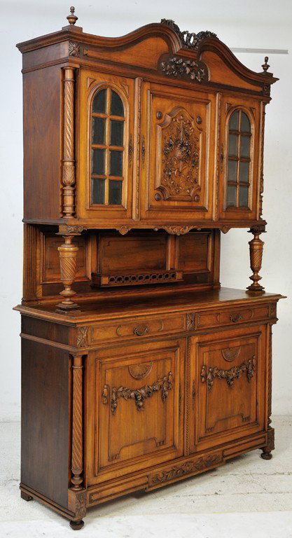 LOUIS XVI TRANSITIONAL STYLE SIDEBOARD WITH DECK: LOUIS XVI TRANSITIONAL STYLE SIDEBOARD WITH DECK 99 x 62 x 21½ inches