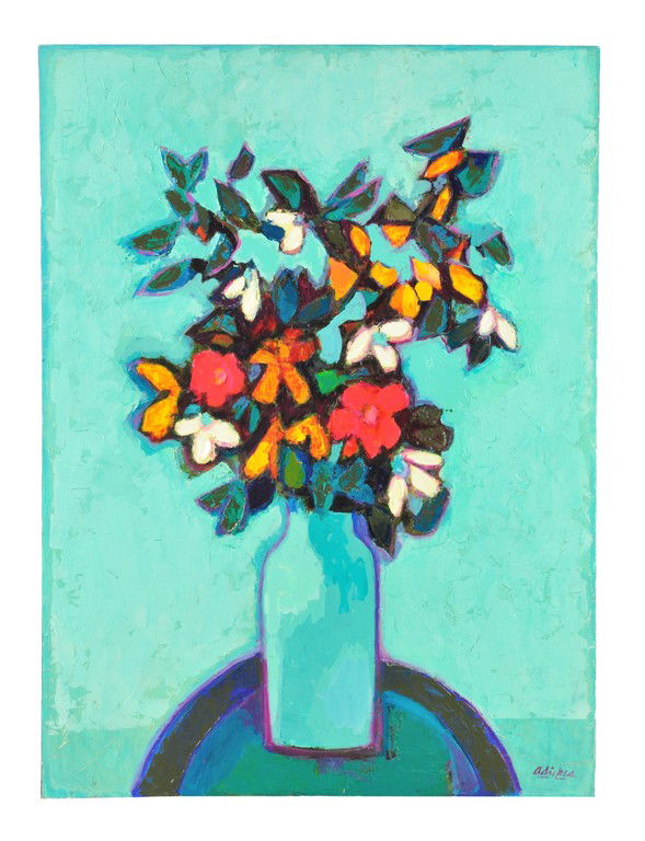 DAVID ADICKES, b. 1927, THE BIG BOUQUET, Oil on boa: DAVID ADICKES b. 1927 THE BIG BOUQUET Oil on board 40 x 29½ inches (101.6 x 74.9 cm)