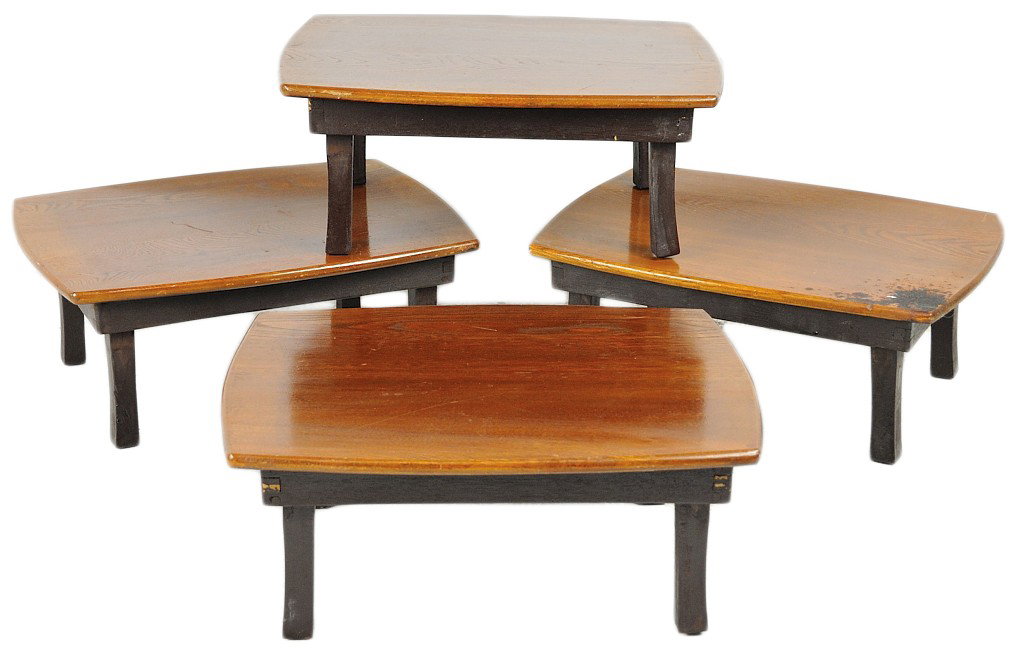 A LOT OF FOUR JAPANESE FOLDING TABLES diminutive s: A LOT OF FOUR JAPANESE FOLDING TABLES diminutive scale 7 x 17 x 13 inches