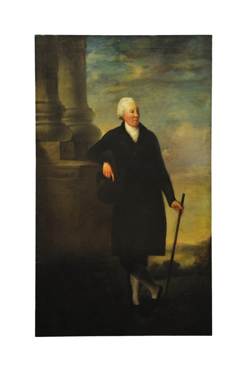 STUDIO OF GILBERT STUART, American (1755-1828), "PO: STUDIO OF GILBERT STUART American (1755-1828) ""PORTRAIT OF RALPH WINSTANLEY"" Oil on canvas. Provenance Wood ESQ. of Pierrepont, Frensham. Recent restoration; craquelure throughout, but stable. No pa