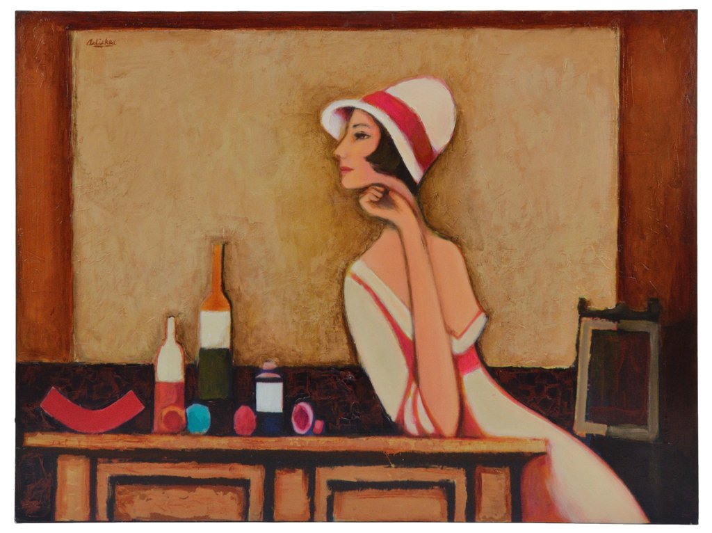 DAVID ADICKES, American 1927-, "PENSIVE", Signed u: DAVID ADICKES American 1927- ""PENSIVE"" Signed upper left Adickes. Enhanced giclee and acrylic; mixed media. Good condition. 30 x 40 inches (76.2 x 141.6 cm)