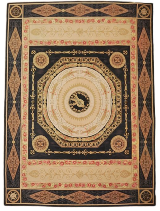 HAND WOVEN CHINESE NEEDLEPOINT WOOL RUG: HAND WOVEN CHINESE NEEDLEPOINT WOOL RUG 11ft 5in x 9ft