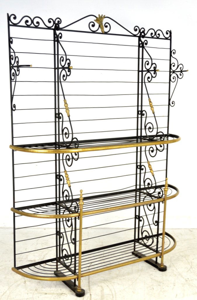 247 BLACK WROUGHT IRON BAKERS RACK WITH