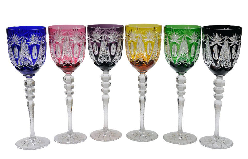 22 A Set Of 17 Bohemian Colored Cut Crystal Wine Glass Jun 24 2012 Morton Auctioneers And Appraisers In Tx 22 a set of 17 bohemian colored cut crystal wine glass