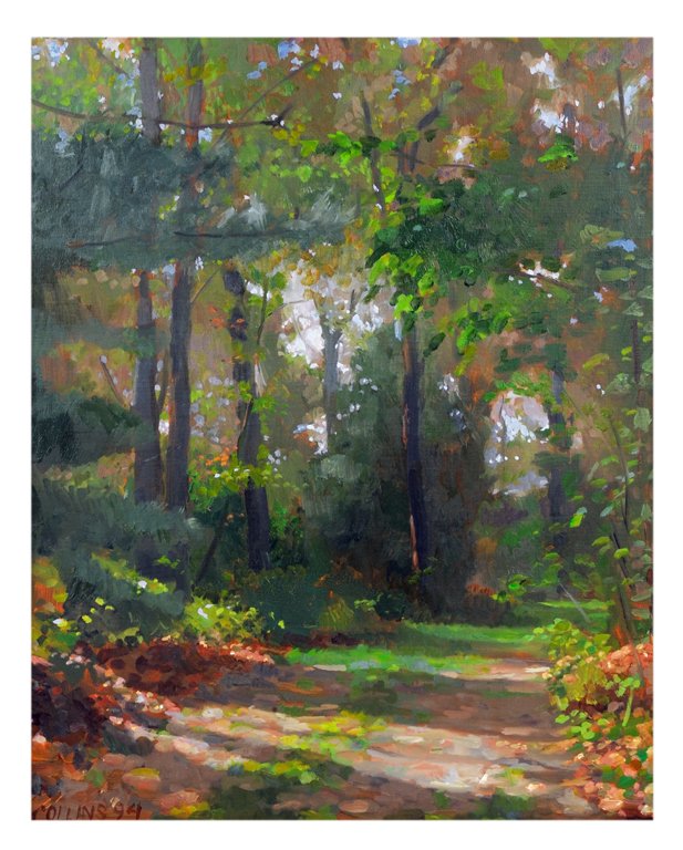 JACOB COLLINS, American, b. 1964.: JACOB COLLINS American, b. 1964. ""PASTORAL LANDSCAPE MORNING"" Oil on canvas. Signed lower left. Very good condition. 21 x 17 inches (53.3 x 43.2 cm).