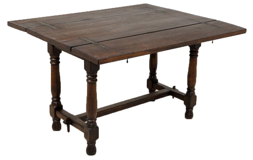 ANTIQUE FRENCH OAK BUTTERFLY TOP TABLE: ANTIQUE FRENCH OAK BUTTERFLY TOP TABLE Late 19th - Early 20th Century The style derives from the 17th Century Dutch, designed to fold and tuck away when not in use, thus able to serve duel purposes, m